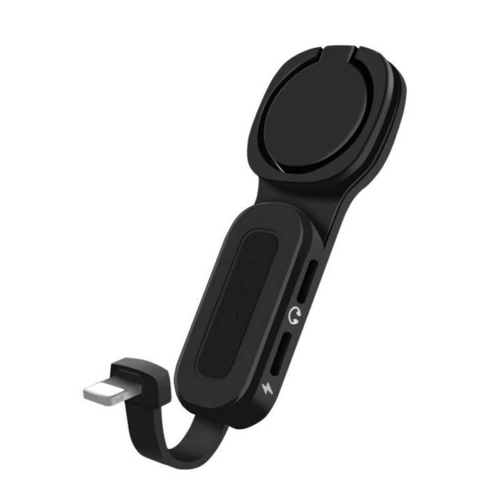 DUAL LIGHTNING RING HOLDEP ADAPTER حمالة اصبع مع مدخل سماعات ومدخل شحن للايفون ,Other Smartphone Acc