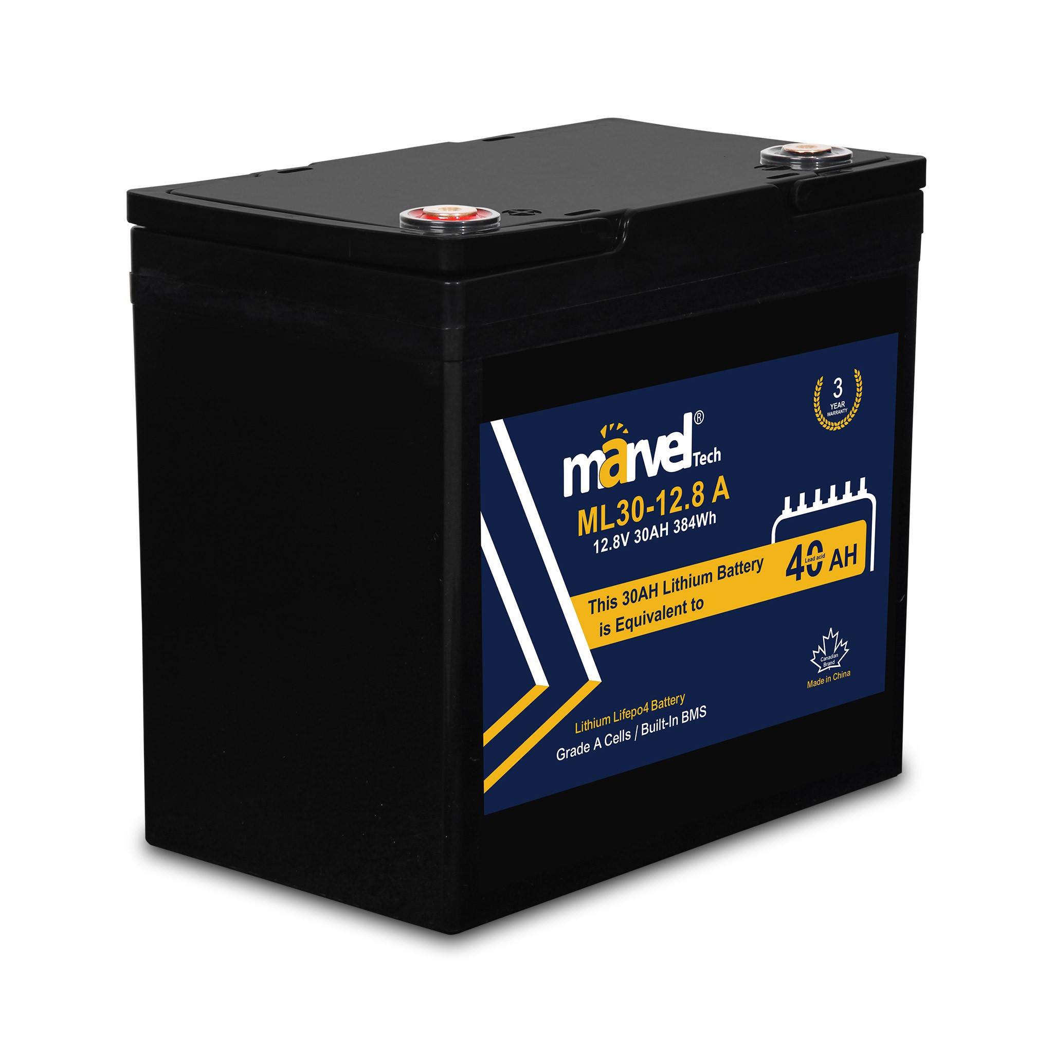 BATTERY MARVEL LIFE PO4 12V/30 AH ML LFP DEEP CYCLE LITHIHM   بطاريه ليثيوم ML30-12.8V ,Batteries