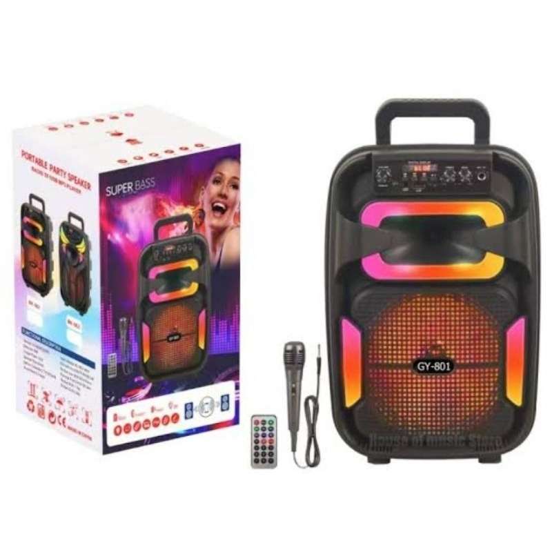 SPEAKER BLUETOOTH OUTDOOR KARAOKE 8 INSH FOR MP3 & MOBILE & FM & SD CARD & USB & MIC & REMOTE GY-805 / GY-802 ,Speakers