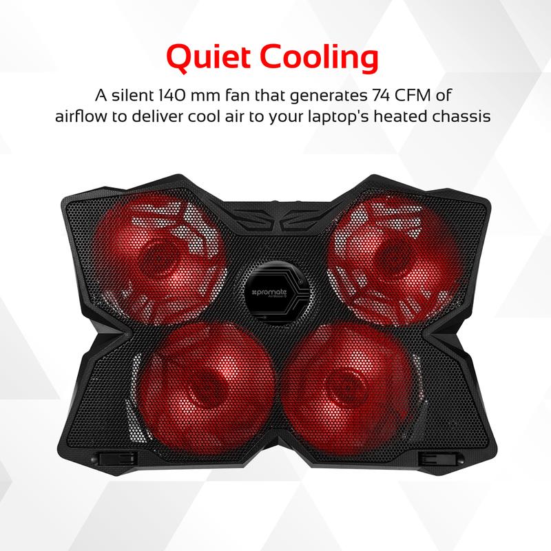 NOTEBOOK COOLING PAD PROMATE AIRBASE-3 4FAN GAMING ,Laptop Accessories