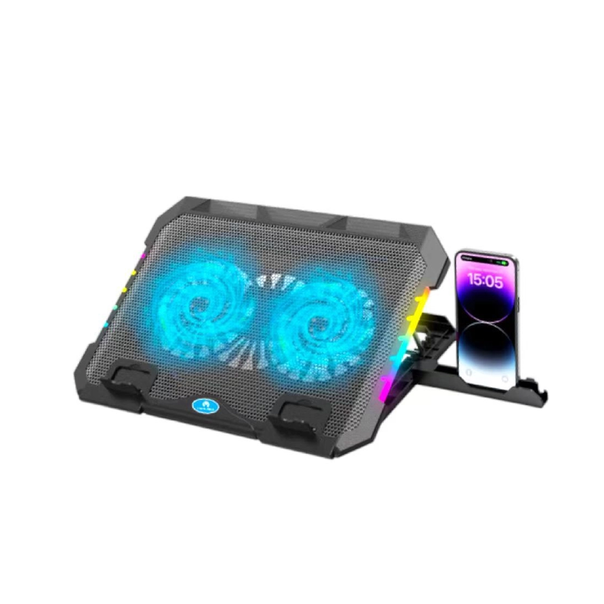 NOTEBOOK COOLING PAD MIKUSO 2FAN NCP-218 قاعدة متحركة+قاعدة للجوال ,Laptop Accessories
