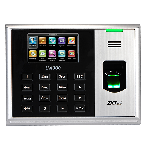 ZKTeco UA300 Proجهاز مراقبه دوام بصمة مع كرت غير مرفق شاشة اظهار قياس2.8  التخزين:3000بصمة-3000كرت-50000حركهUSB - TCP/IP WIFI مزوده ببطاريه داخليه ,POS