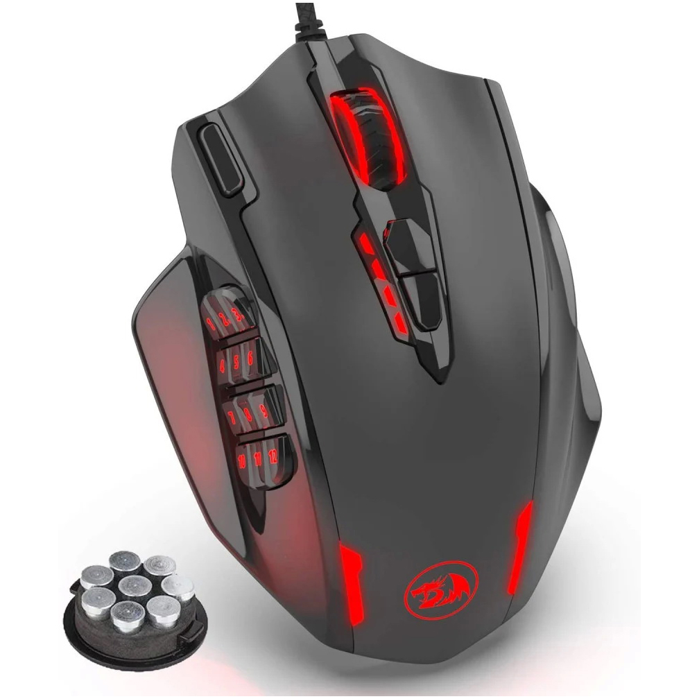 GAMING MOUSE REDRAGON M908 RGB LED MMO UP TO 12400 DPI HIGH PRECICION MOUSE 18 PROGRAMMABLE BUTTON USB ,Mouse