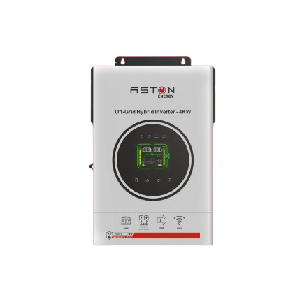 SOLAR INVERTER ASTON-SOLAR 4000W/24 MPPT STAIVF-4KW TWIN  CHARGER AC 100/ PV120A/24 MAX/ RANG 60TO 450PV POWER 5000W /3300W BATTARY  شاشه تاتش واي فاي ,Inverters