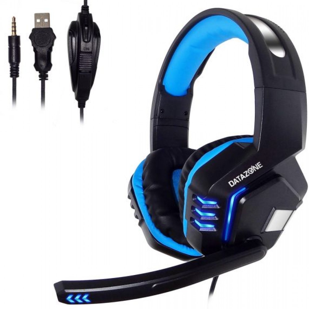 HEADSET GAMING DATA ZONE DZ-K17  PLAYSTATION4 ONLINE GAMES AND DESKTOP COMPUTER MICROPHONE MUTE SWITCH ON WORKS ON SMART ROUNDS 3.5 MM JACK ,Headphones & Mics